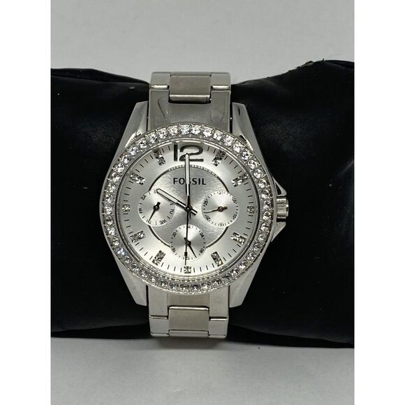 Fossil Riley ES3202 Womens Silver Stainless Steel Analog Dial Quartz Watch MP360 - Picture 1 of 12